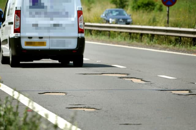 Potholes on the A27 between Chichester and Portsmouth Pic Steve Robards SR1514984