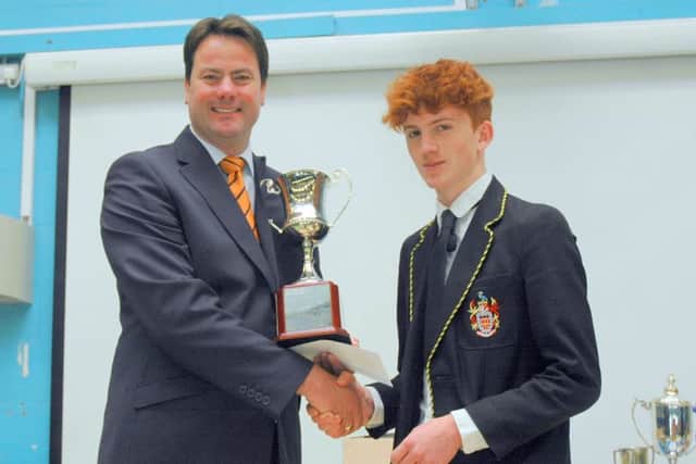 Sportsperson of the Year  HIBC Vice Chairman Marcus Foot presenting award to Ben Todd