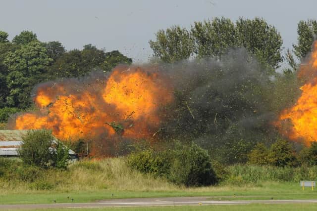 A Hawker Hunter crashed at the Shoreham Air Show. Photo: Eddie Mitchell