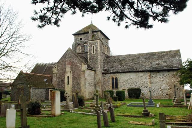 St Nicolas' Church, Shoreham, is just half a mile from the crash site