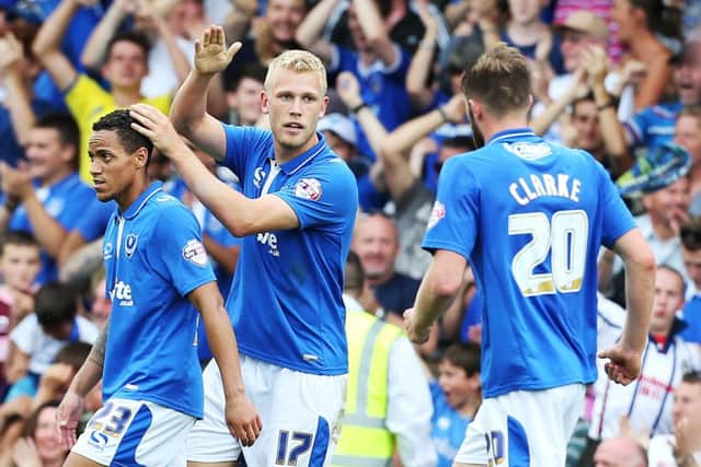 Jayden Stockley, centre. Picture: Joe Pepler