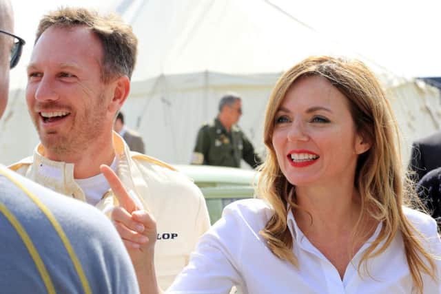 Geri Halliwell and Christian Horner pictured at the Goodwood Revival, Chichester, West Sussex today.