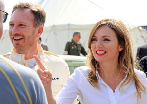 Geri Halliwell and Christian Horner pictured at the Goodwood Revival, Chichester, West Sussex today.
