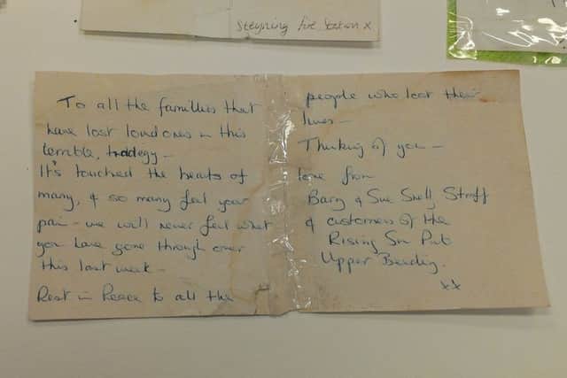 The tribute from the Rising Sun Pub in Upper Beeding. Reproduced with kind permission of the pub