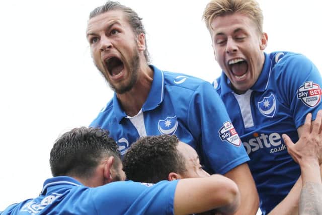 Pompey celebrate. Picture: Joe Pepler