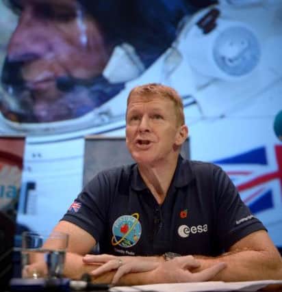 British astronaut Tim Peake as he talks to UK media at the Science Museum, London, before being launched into space Picture: Anthony Devlin/PA Wire