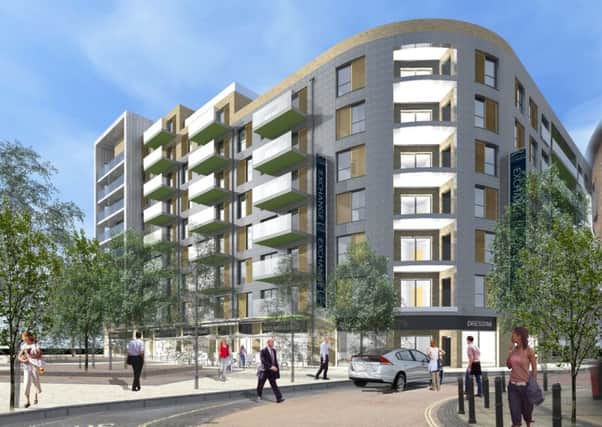 An artist's impression of the block of flats proposed for Market Parade