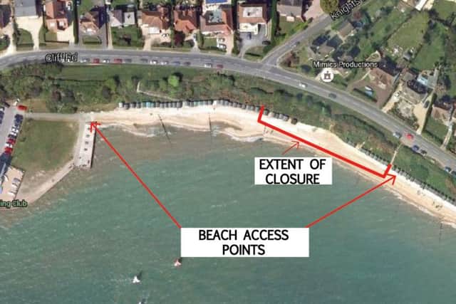 Contractors had already closed a portion of the beach off to work on building the area's new sea defences