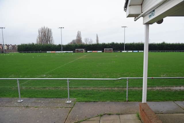 Moneyfields' waterlogged Dover Road pitch