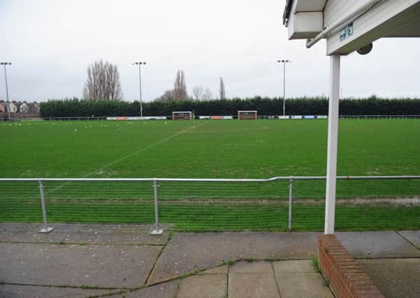 Moneyfields' waterlogged Dover Road pitch