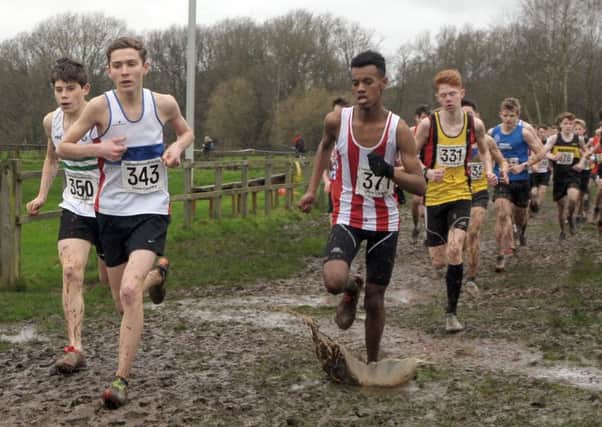 City of Portsmouth's Lachlan Wellington leads the under-15 race at Fairthorne Manor. Picture: Mick Young
