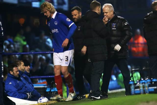 Jack Whatmough has returned from the injury he picked up against Cheltenham at Fratton Park Picture: Joe Pepler