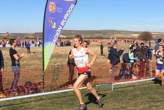 Alex Teuten competing in Spain for England