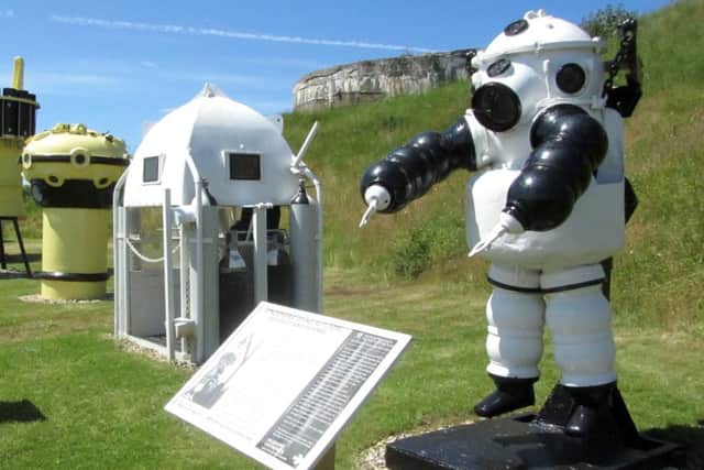 Exhibits at the Diving Museum in Gosport