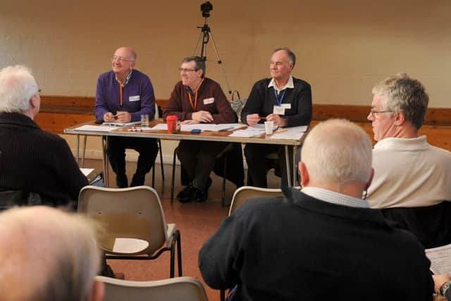 From left, from the Old Portsmouth Mens Shed, chairman Andy Pottinger, trustee Stephen Redrup and secretary Angus Ross Picture: Sarah Standing (160093-7938)