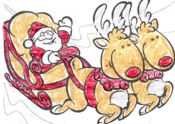 Connor Brown's excellent colouring of Santa and his reindeer
