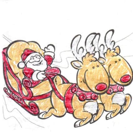 Connor Brown's excellent colouring of Santa and his reindeer