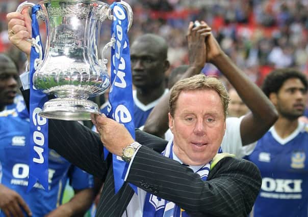 Pompey boss Harry Redknapp celebrates the Blues' 2008 FA Cup win