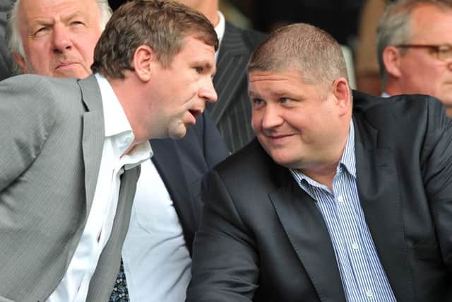 Former Pompey owners Vladimir Antonov, left, and Roman Dubov       Picture: Steve Reid