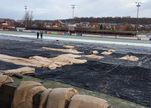 The scene at Accrington's Crown Ground this morning Picture: @ASFCoffical