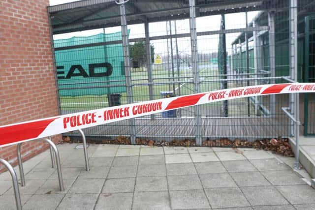The 3G pitch at the Mountbatten Centre in Portsmouth is still sealed off after a man was electrocuted on Sunday night Picture: Jason Kay