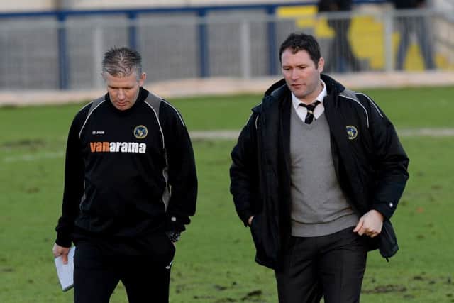 Hawks boss Lee Bradbury and assistant Shaun Gale