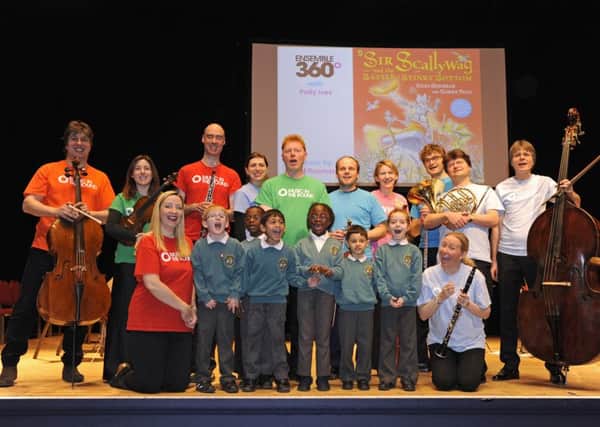 These children from St John's Cathedral Catholic Primary School met Ensemble 360 on stage after the event
Picture by: Malcolm Wells (160118-6099)