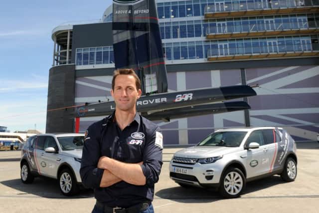Sir Ben Ainslie outside the BAR headquarters on the Camber in Old Portsmouth