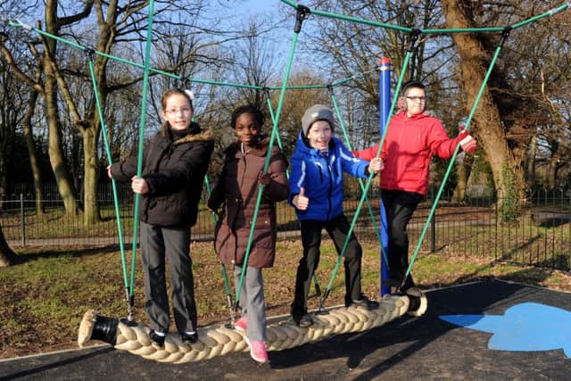 From left, Lucy Baker, 10, Joaquina Sam-Brew, nine, Jacob Bradley, 11, and Elliott Stevens, 11Picture: Sarah Standing (160109-8961)