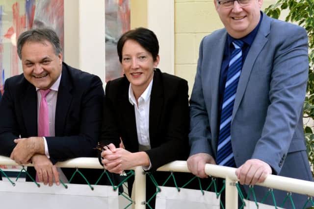 From left: Marinos Paphitis, chairman of Fareport Training Organisation, Claire Froggatt, director of Solent Leadership Academy, Nigel Duncan, principal of Fareham College