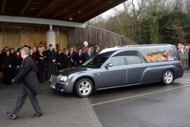 The funeral of Sabrina Bellman at The Oaks Crematorium in Havant