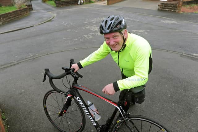 Ian Carey from Stubbington is cycling across the US to raise money for Naomi House children's hospice 
(160032-2)