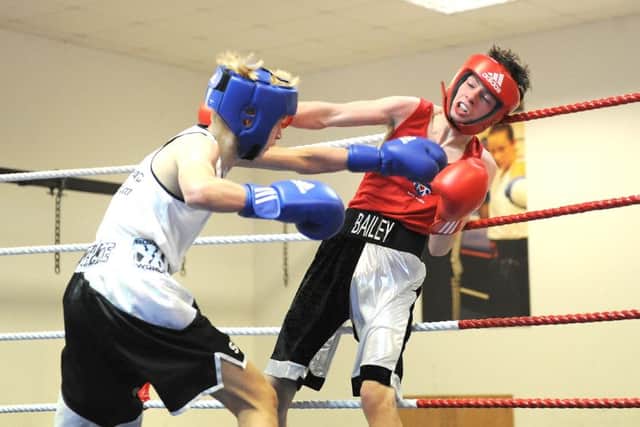 Heart of Portsmouth's Bailey Fowler, right, defeated Moneyfields' national champion, Joe Butler  Picture: Paul Jacobs