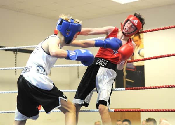 Heart of Portsmouth's Bailey Fowler, right, defeated Moneyfields' national champion, Joe Butler  Picture: Paul Jacobs