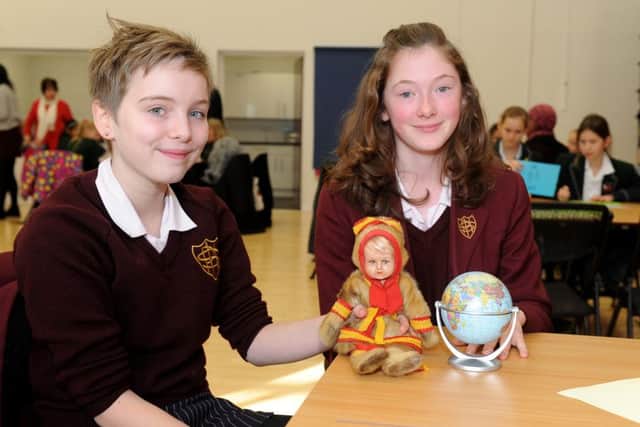 Hannah Young, 13, left, and Freya Outram, 15, who were learning NorwegianPicture: Sarah Standing (160112-9242)