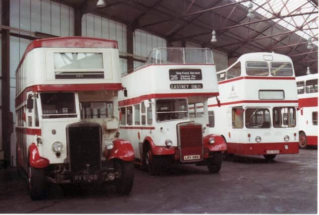 A line-up of open-toppers through the ages was presented at an Eastney depot open day in 1980