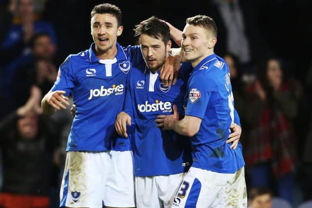 Marc McNulty, centre, and pal Caolan Lavery, right. Picture: Joe Pepler