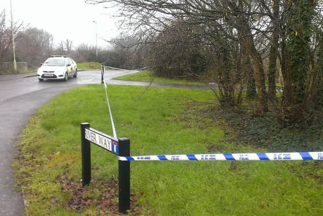 A large parkland area off Old Copse Road and River Way has been cordoned off
