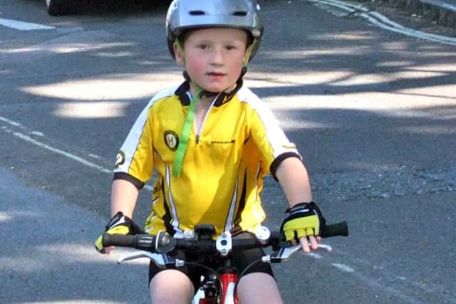 OUTSTANDING ACHIEVEMENT Samuel Whitehead hopes to complete a 100km ride later this year