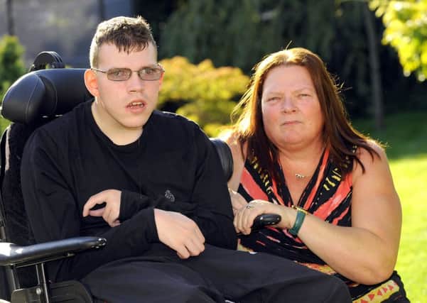 Shaun Simpson (24), with  his mother Linda Carmichael