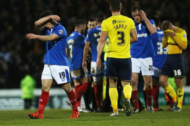 Conor Chaplin cannot hide his disappointment at the final whistle. Picture: Joe Pepler