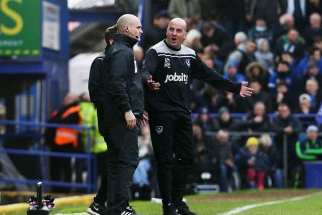 Paul Cook felt his Pompey front players looked flat on Saturday. Picture: Joe Pepler