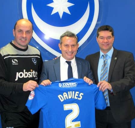 From left: Paul Cook (Pompey Manager), Steve Weston (Covers Sales Director) and Mark Catlin (Portsmouth FC chief executive)