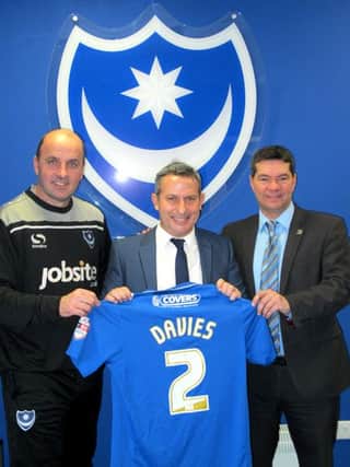 From left: Paul Cook (Pompey Manager), Steve Weston (Covers Sales Director) and Mark Catlin (Portsmouth FC chief executive)