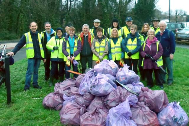 The clean-up at Purbrook by the Purbrook and Widley Area Residents' Association
