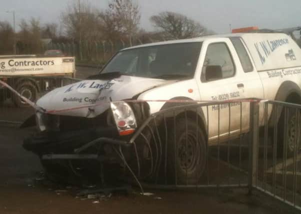 The pick-up truck that crashed in Stubbington