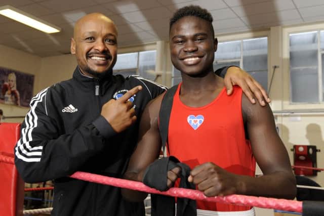 Walid Adenas, pictured with trainer Sami Elslamanabi, left. Picture: Malcolm Wells (151128-2214)