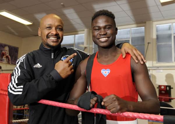 Walid Adenas, pictured with trainer Sami Elslamanabi, left. Picture: Malcolm Wells (151128-2214)