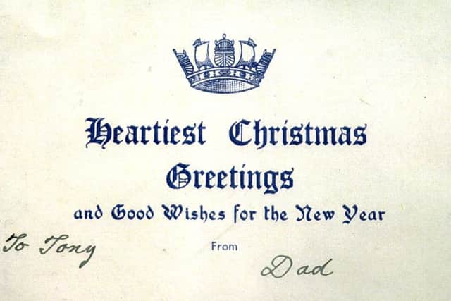 A Christmas card sent from the camp by Fred Cole
