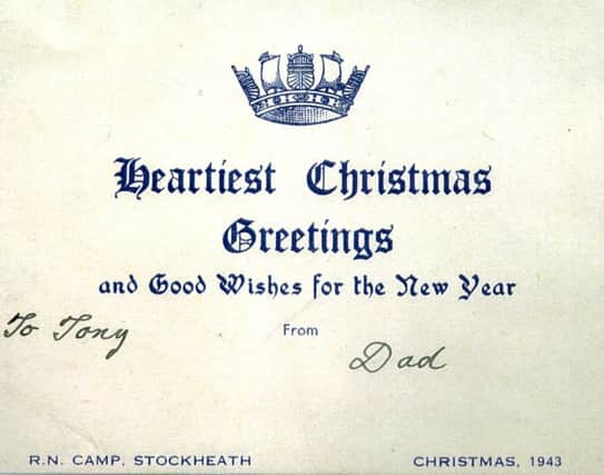 A Christmas card sent from the camp by Fred Cole